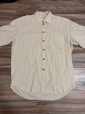 CANALI Men Beige Yellow Plaid Button Up Short Sleeve Shirt Italy Neck Size 16.5